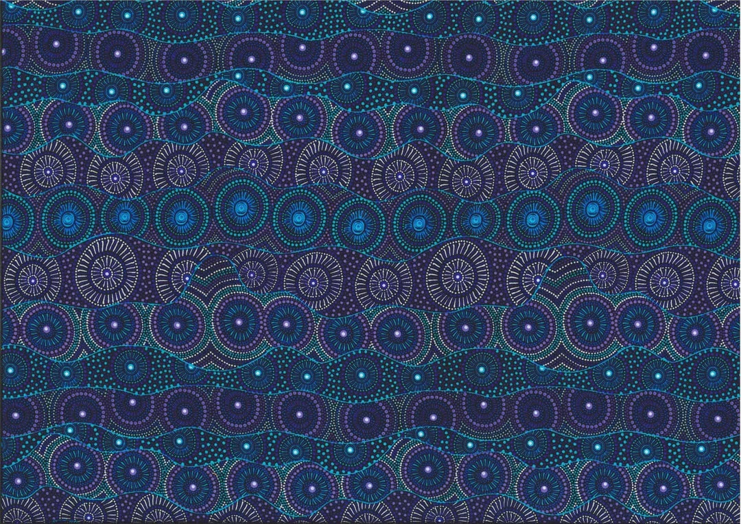Alpara Seed Blue quilting fabric by M and S Textiles Australia