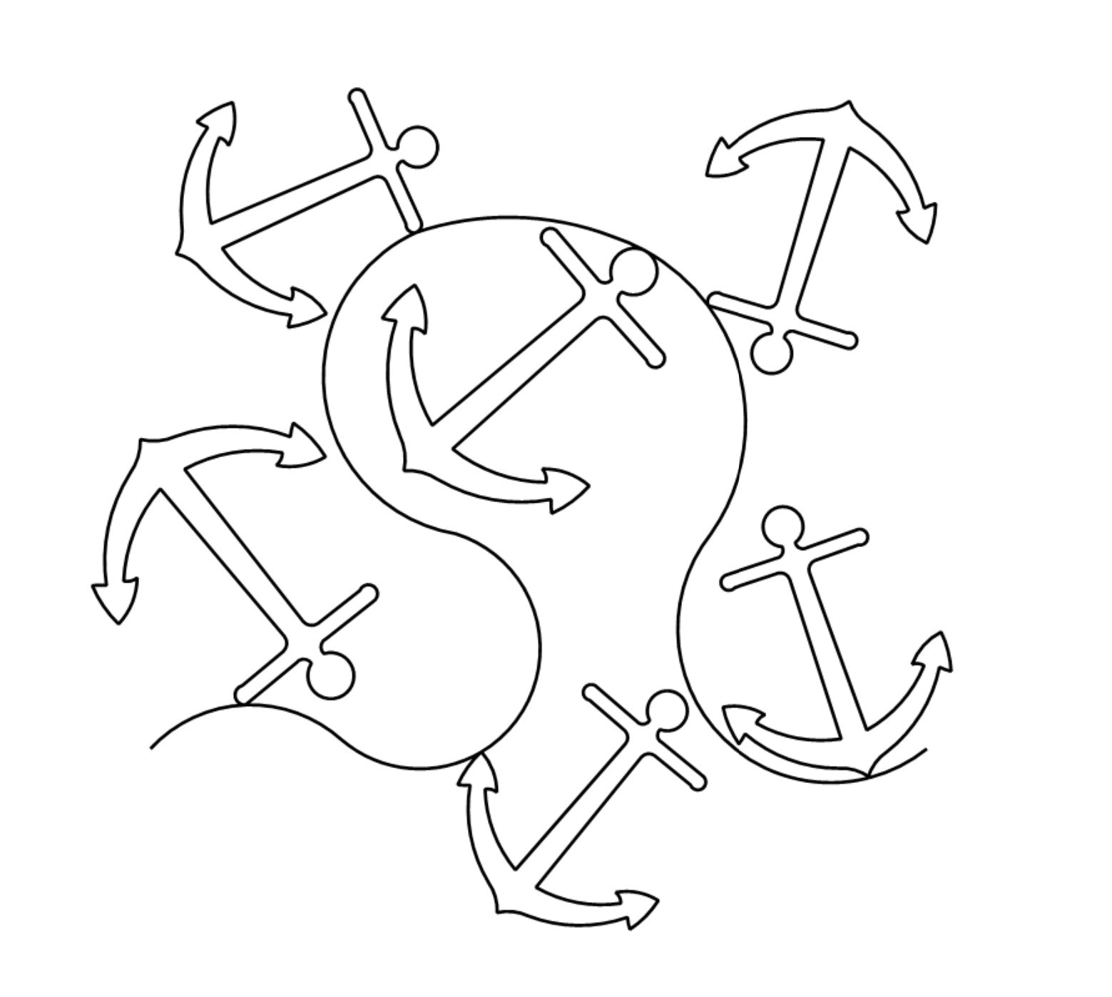 Anchors Digital E2E Wildflower Quilting Pantograph Close Up