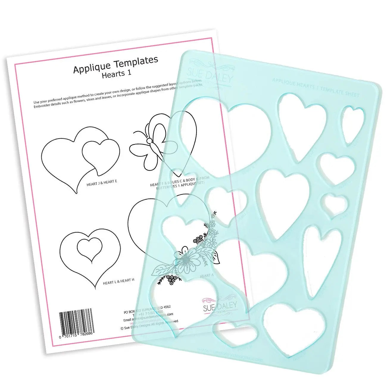 Applique Hearts Template Sheet - Linda's Electric Quilters