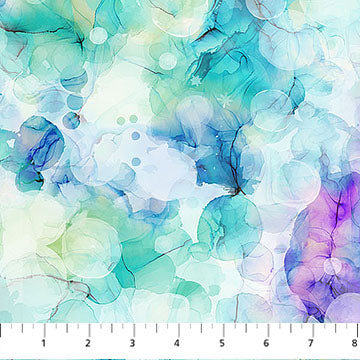 Aqua Teal Infatuation Cotton 44"/45" Fabric Per Yard