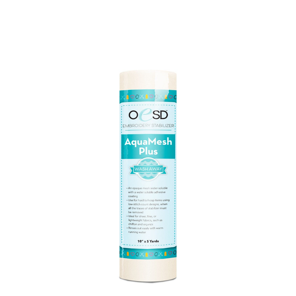 AquaMesh Plus wash-away embroidery stabilizer 10 inch by 5 yards