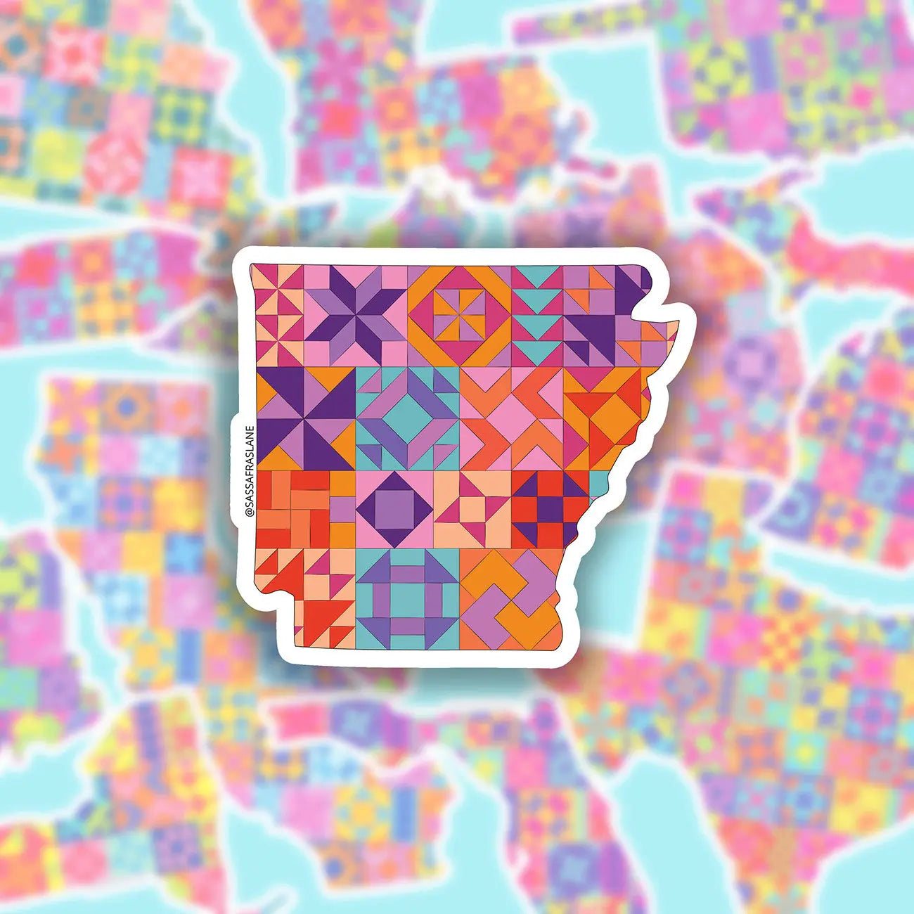 Arkansas State Quilt Stickers