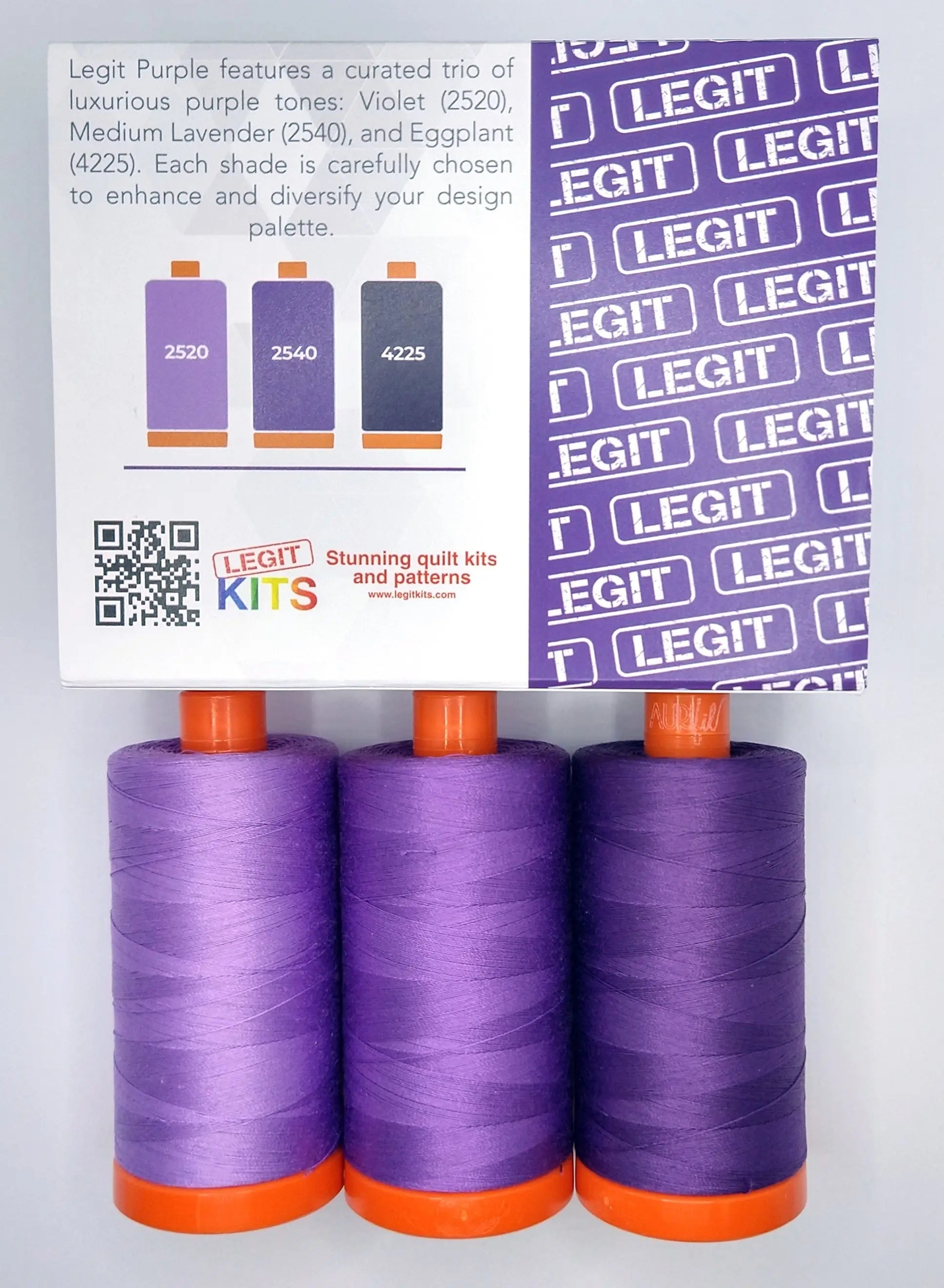 Aurifil Thread Collection - Purple Legit Kits