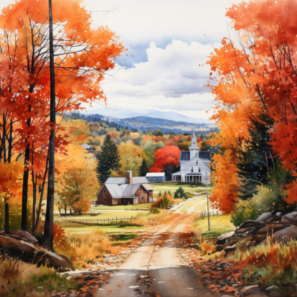 Autumn In Vermont Fabric Panel 12