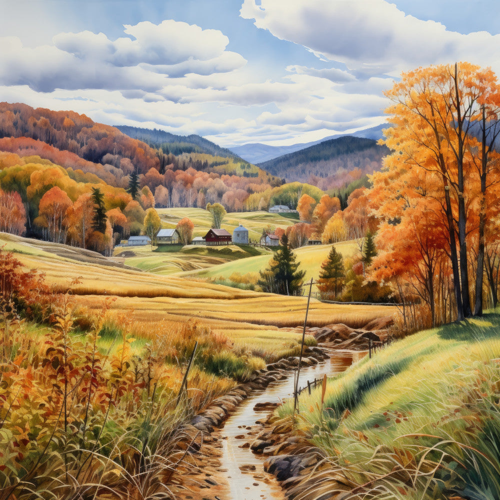 Autumn In Vermont Fabric Panel 16
