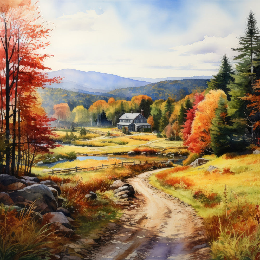 Autumn In Vermont Fabric Panel 5