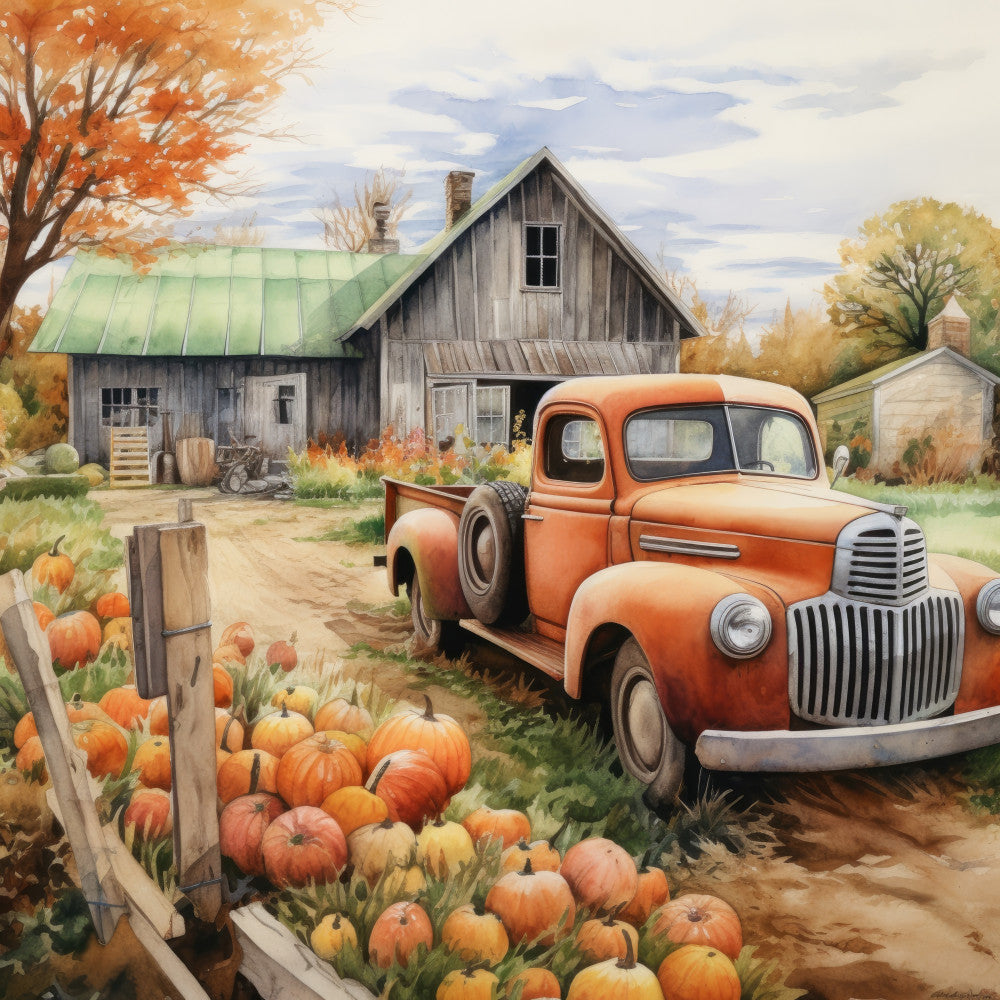 Autumn Pumpkin Patch Fabric Panel 1