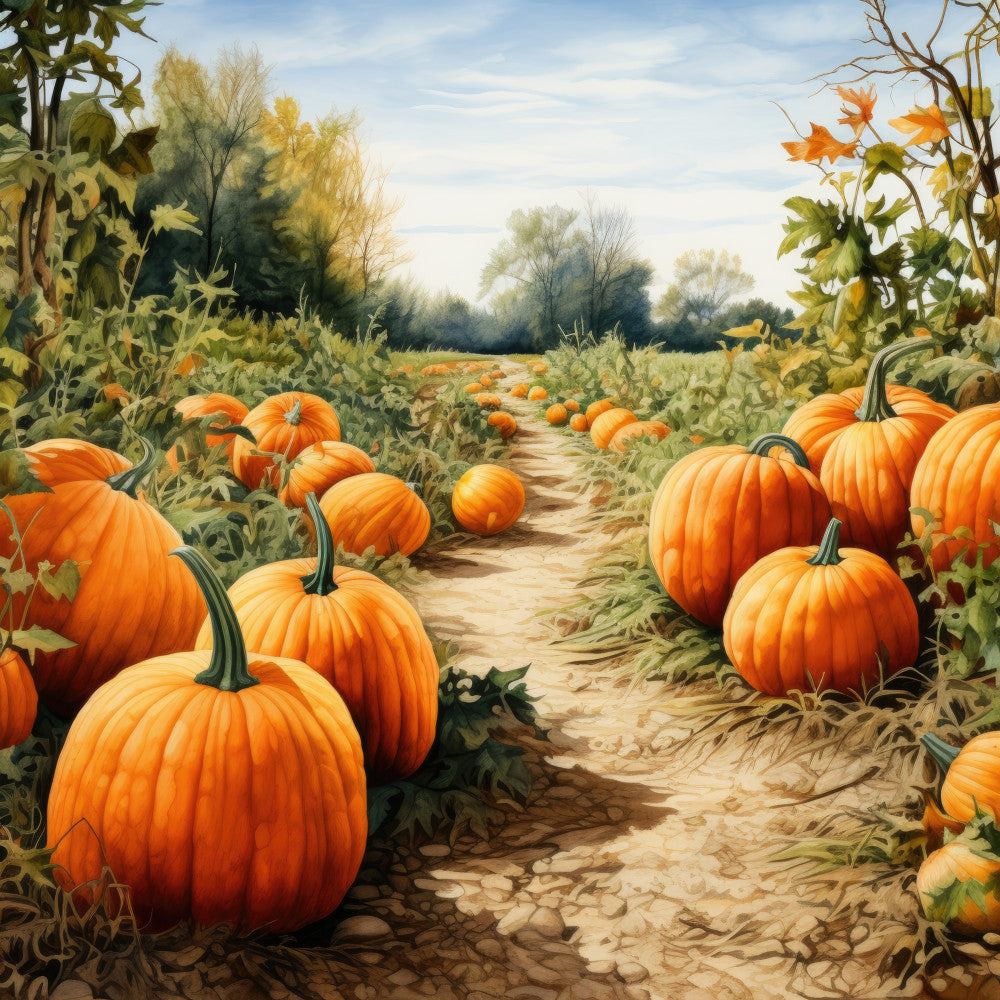 Autumn Pumpkin Patch Fabric Panel 14
