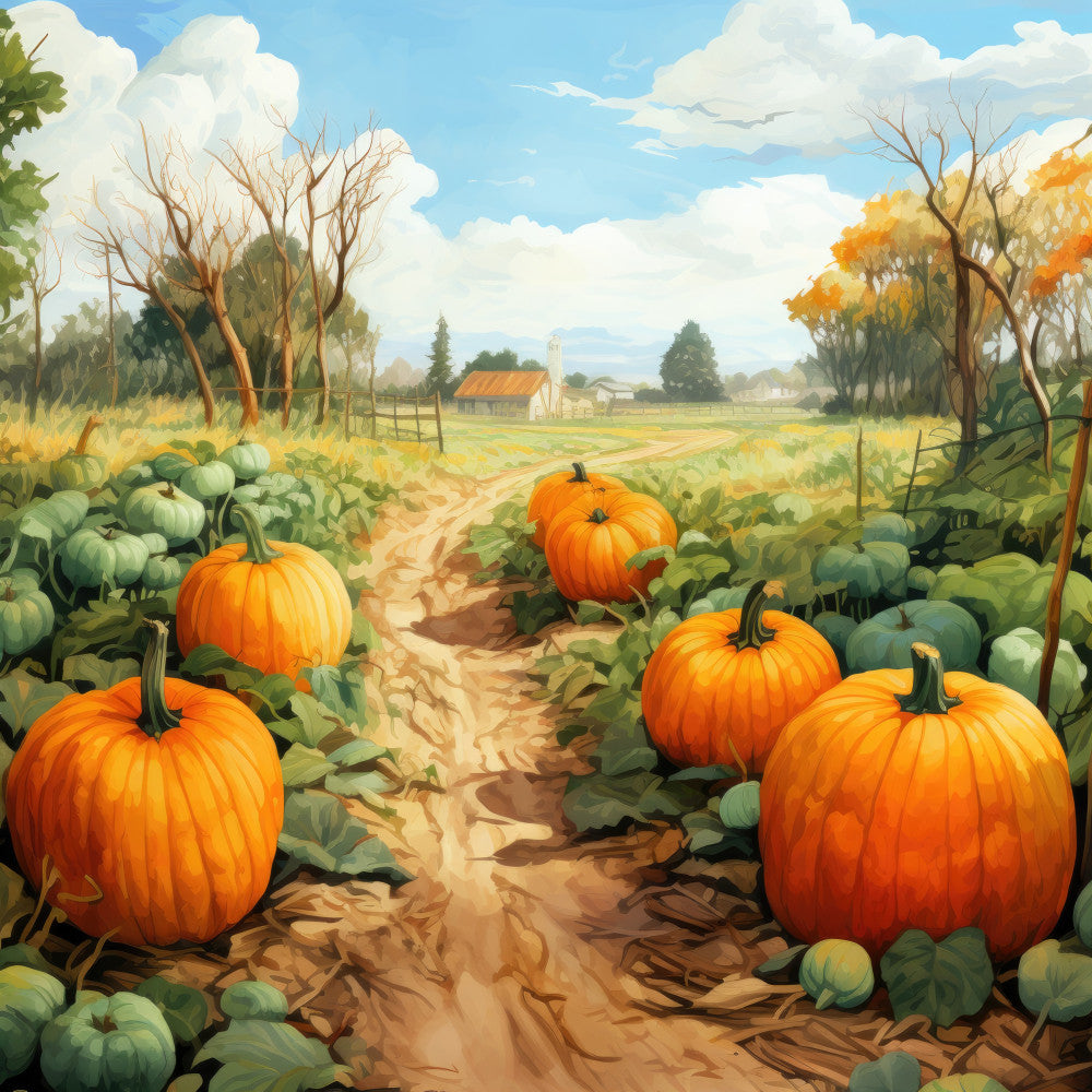 Autumn Pumpkin Patch Fabric Panel 15