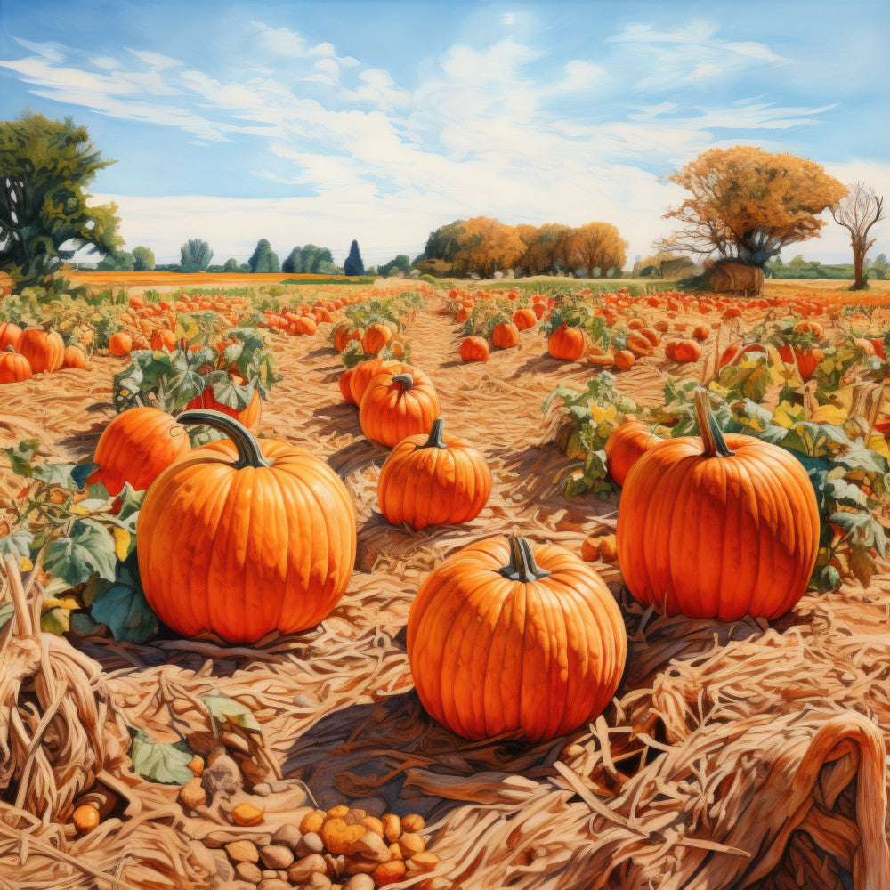 Autumn Pumpkin Patch Fabric Panel 17
