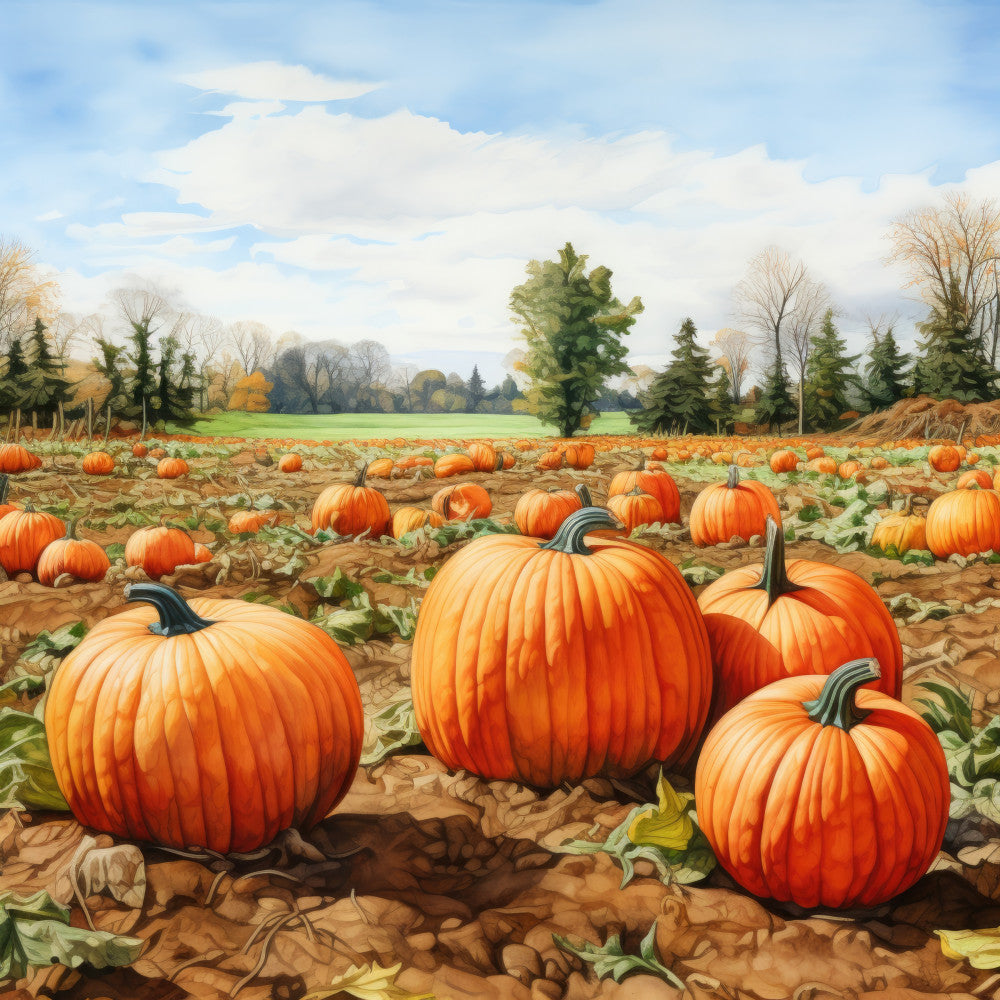 Autumn Pumpkin Patch Fabric Panel 18