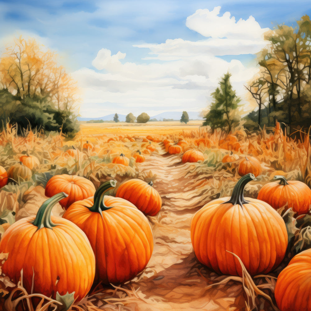 Autumn Pumpkin Patch Fabric Panel 19