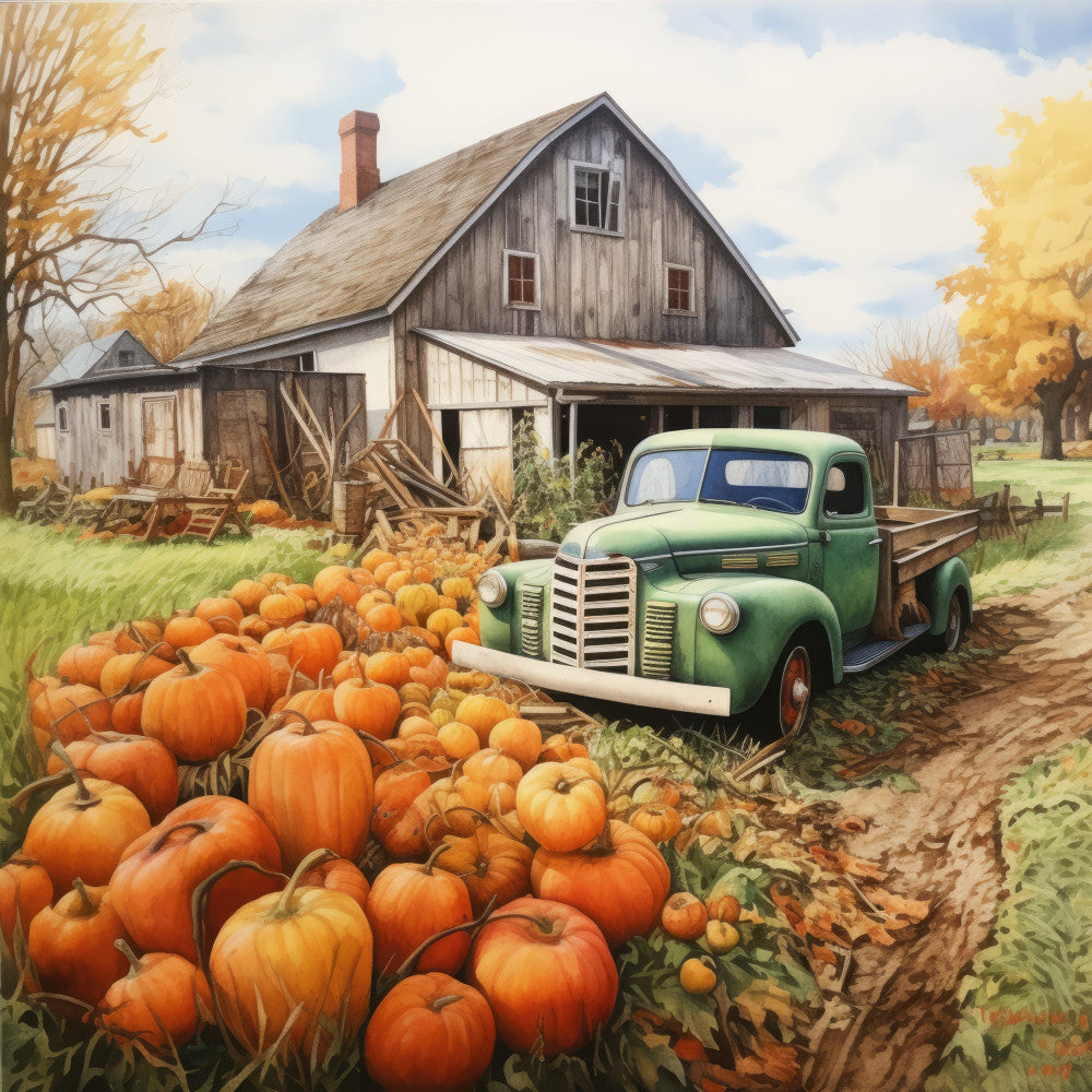 Autumn Pumpkin Patch Fabric Panel 20