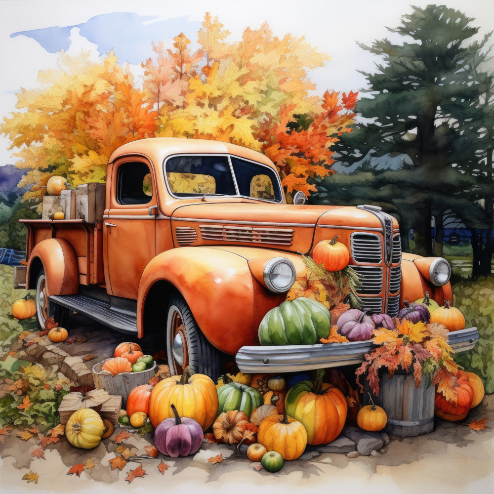 Autumn Pumpkin Patch Fabric Panel 4