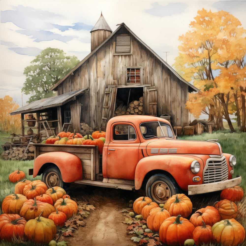 Autumn Pumpkin Patch Fabric Panel 9