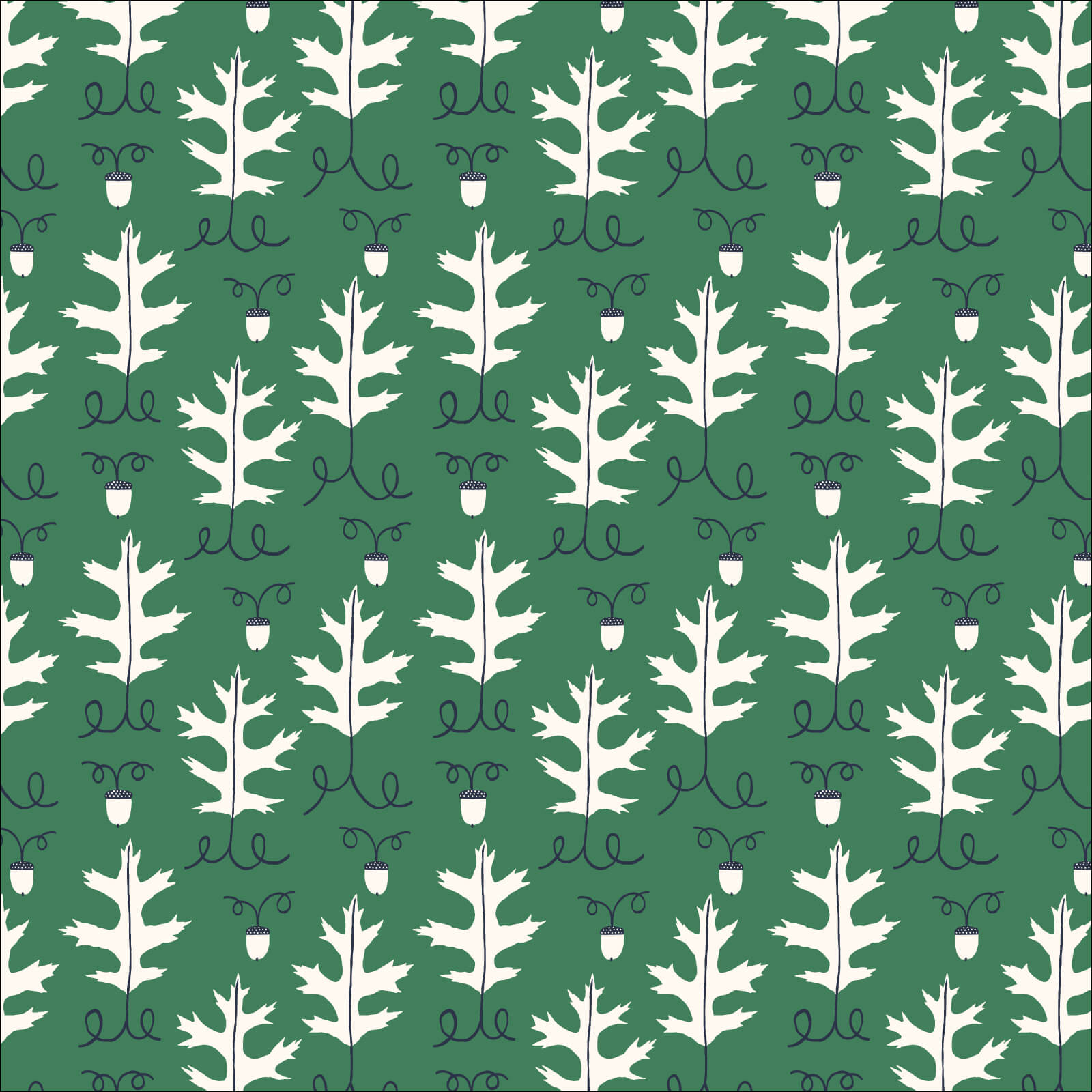 Autumn Walk - Mid-Century Acorn 44" / 45" Fabric Per Yard