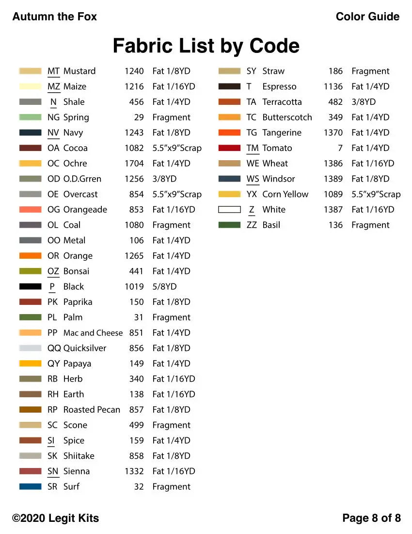 Autumn the Fox Quilt Kit Legit Kits