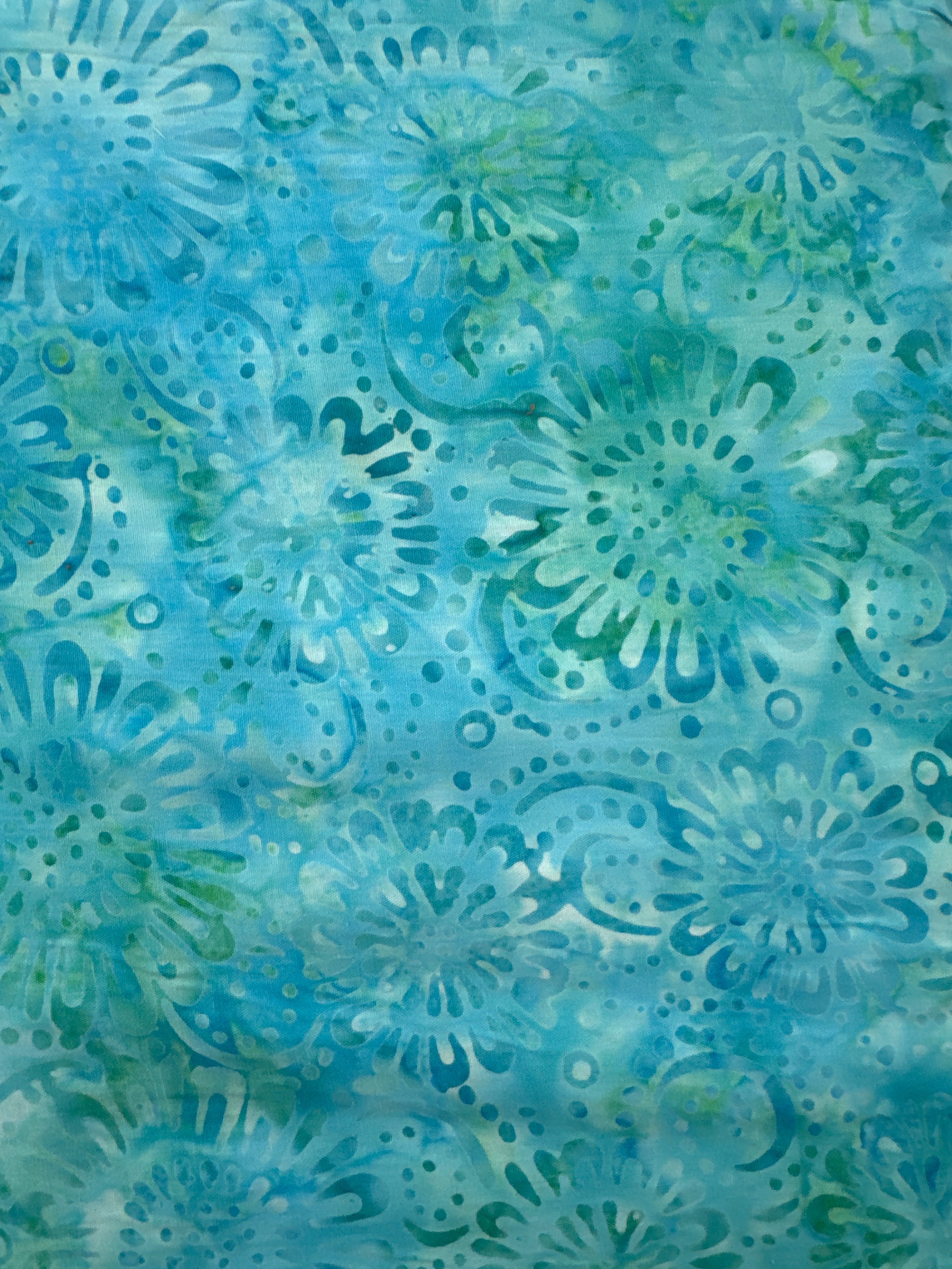 Flowers and Circles aqua floral quilting fabric by Wilmington Prints