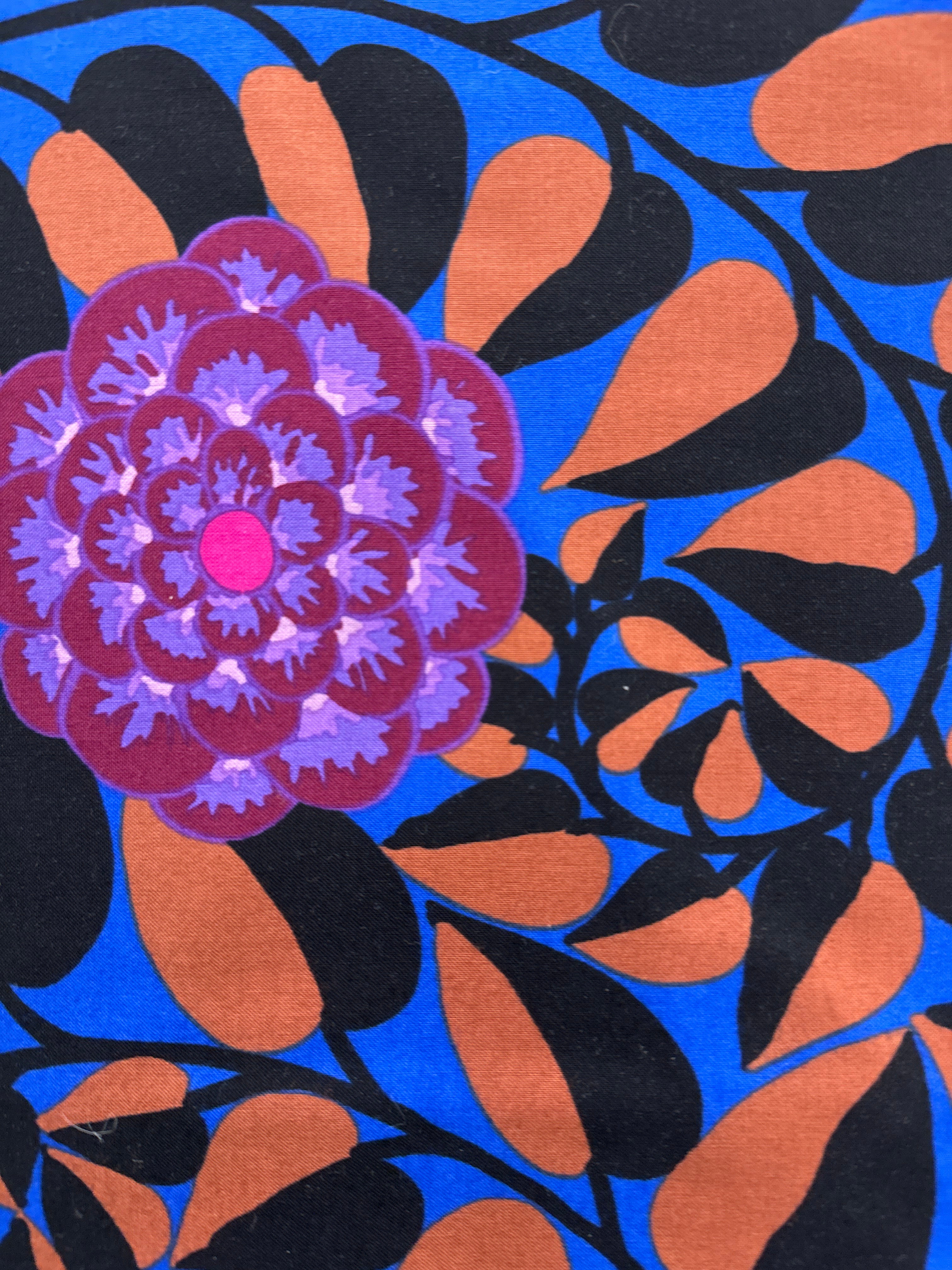 Kaffe Fassett Vine Royal blue blender quilting fabric by Free Spirit
