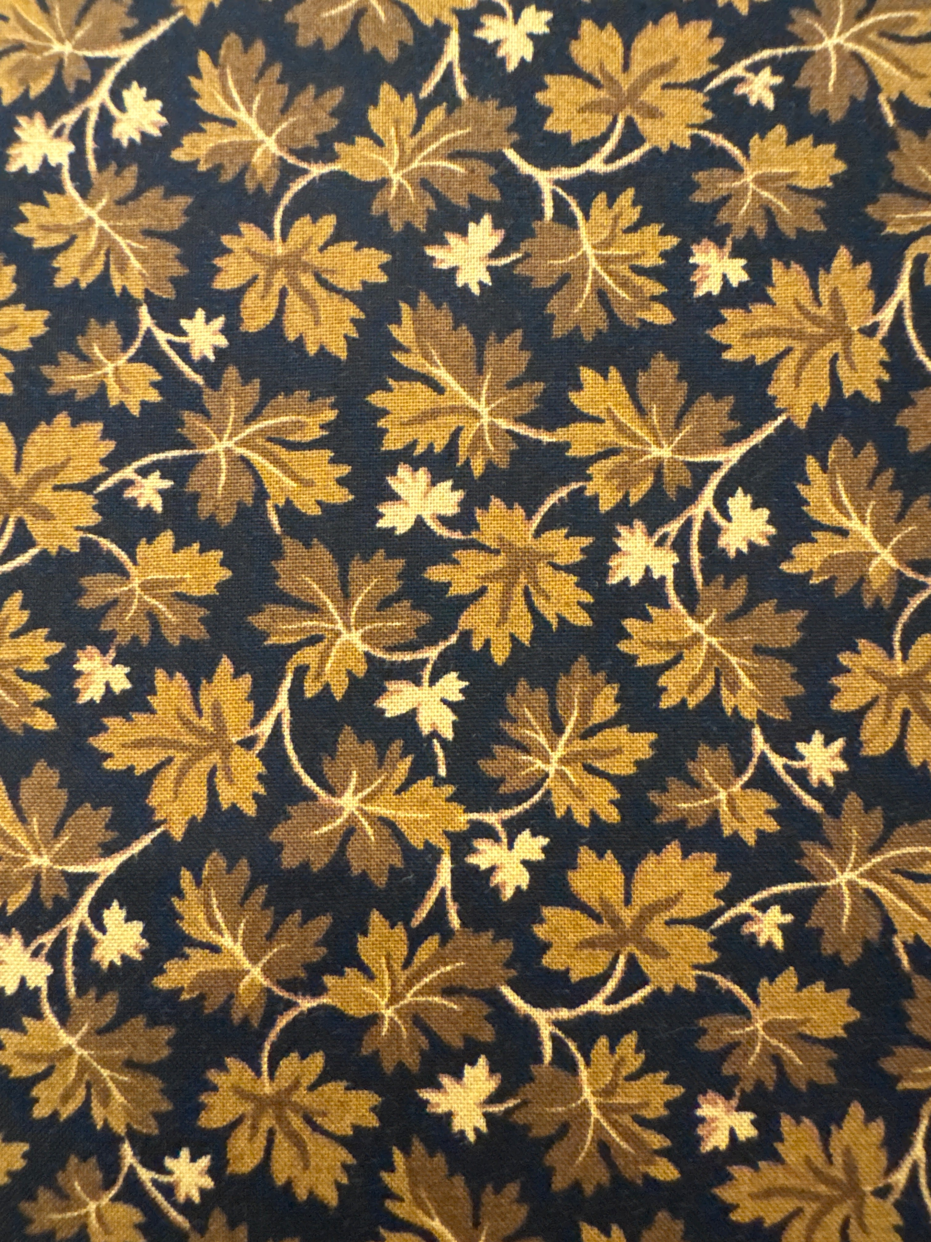 Autumn Woods Dried Leaves Black novelty quilting fabric by Andover Fabrics