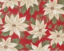 Moda 3 Sisters A Christmas Carol Cream Poinsettia quilting fabric
