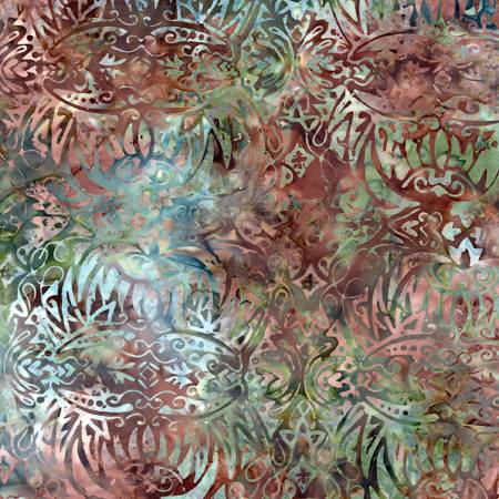 Timeless Treasures Tonga Jungle Play batik quilting fabric in Earth