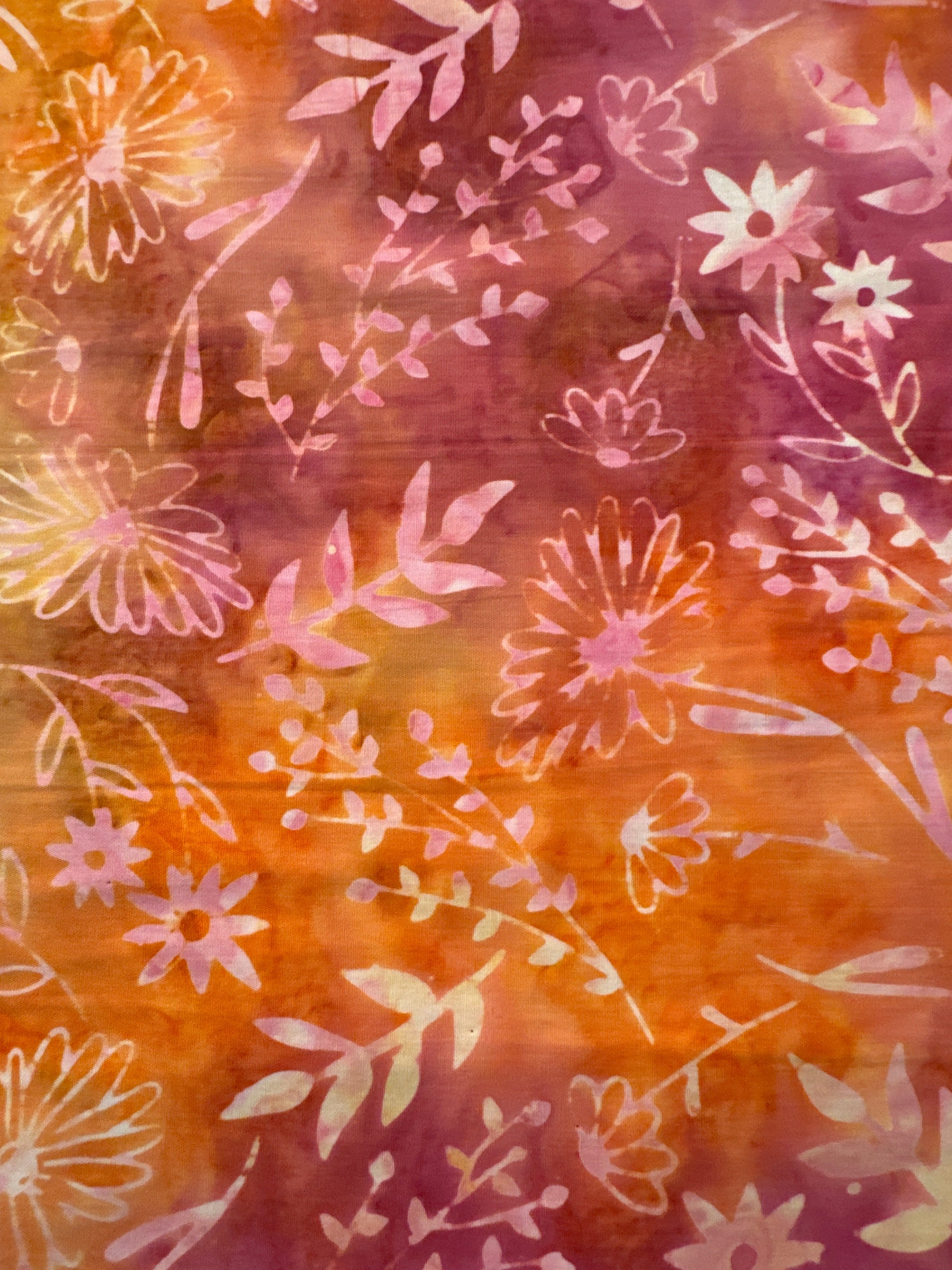Floral Ginger orange quilting fabric by Timeless Treasures