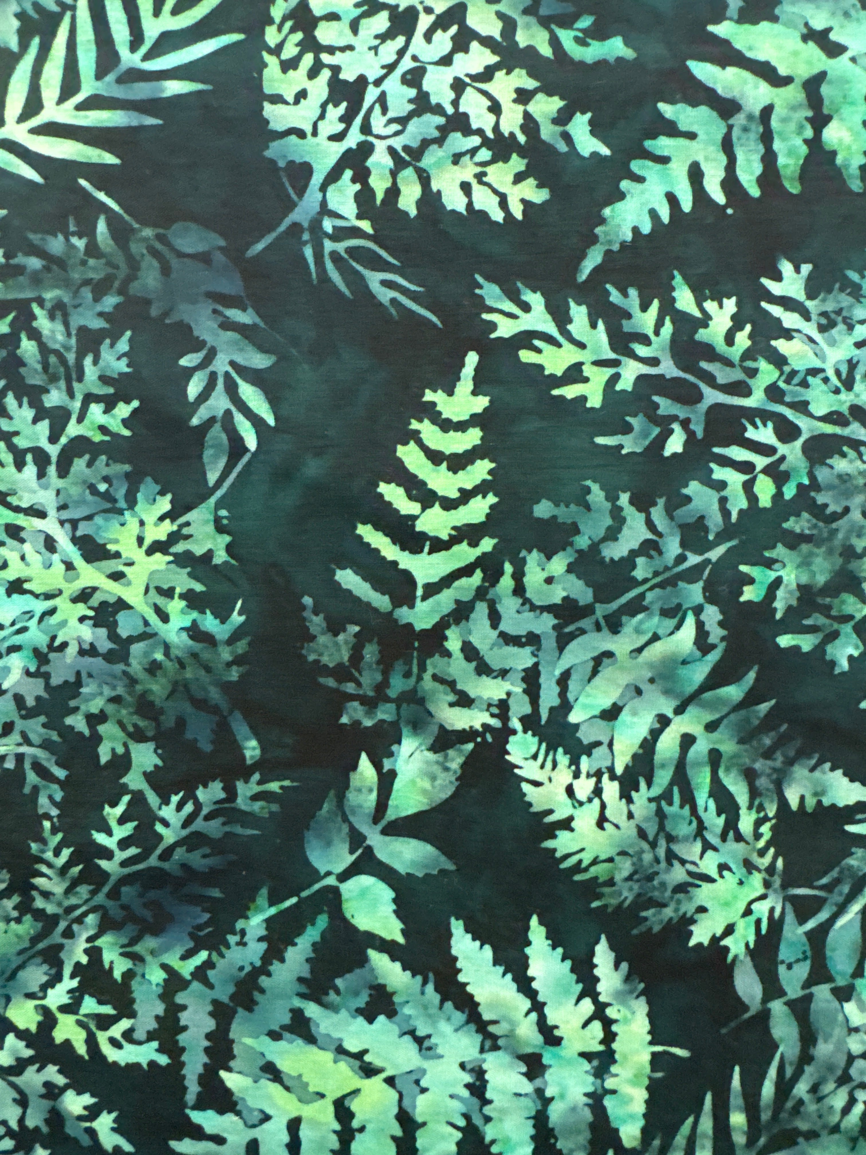 Hoffman Forest Leaves on Black quilting fabric
