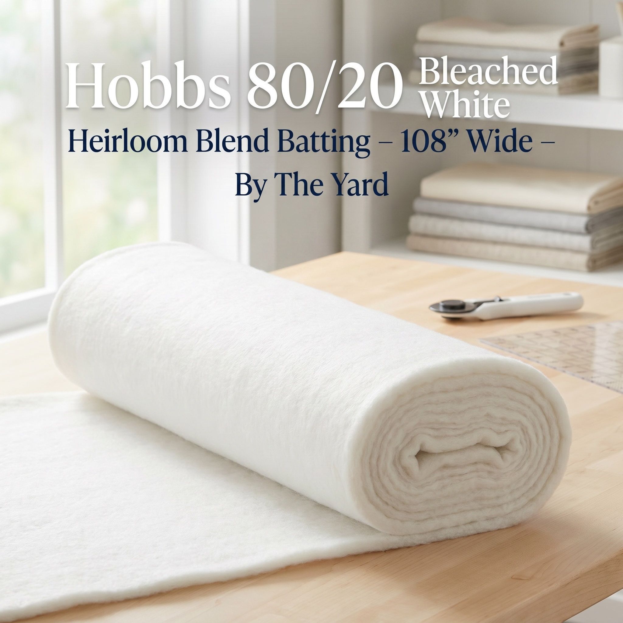 Hobbs Heirloom Bleached 80/20 108" Wide Batting - By the Yard