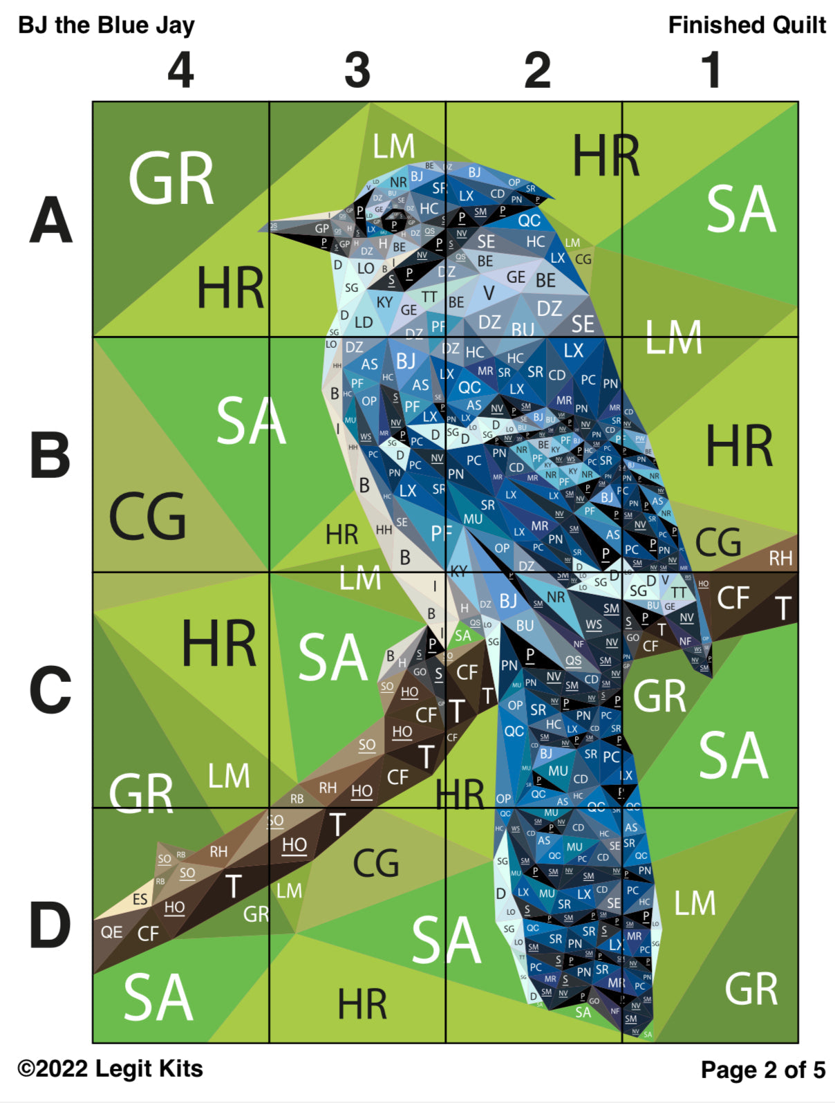 BJ the Blue Jay Pattern