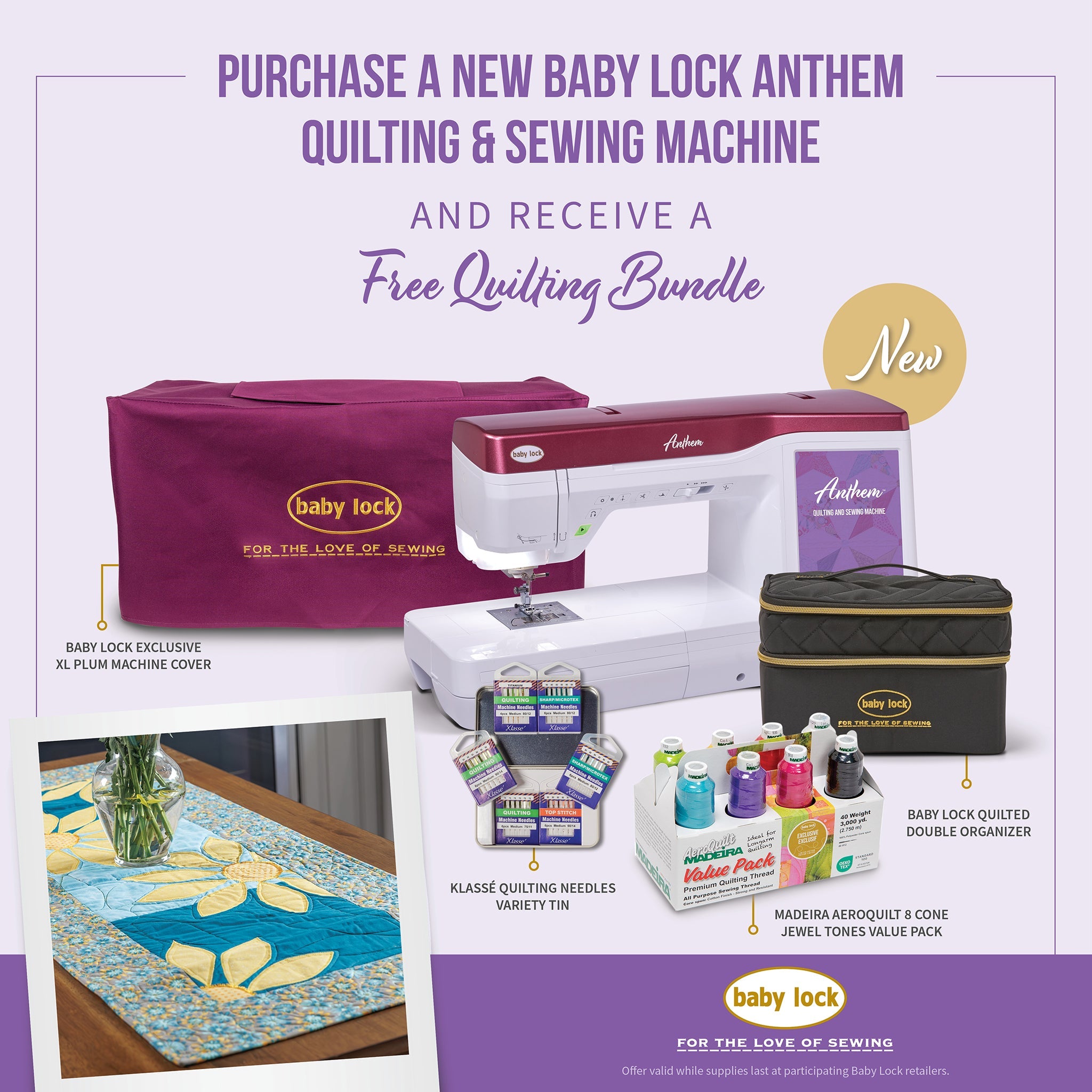 Babylock Anthem Sewing & Quilting Machine w/ FREE Bundle