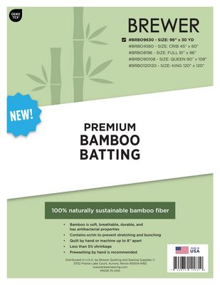 Premium Bamboo Batting 96 in x 30 yd