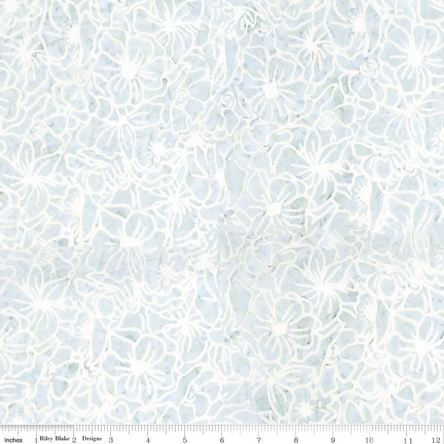 Expressions Batiks - Floral Reflections - Wisp 44" / 45" Fabric Per Yard