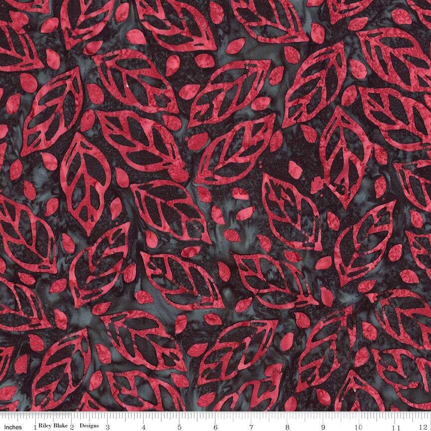 Expressions Batiks - Floral Reflections - Black Cherry Chutney 44" / 45" Fabric Per Yard