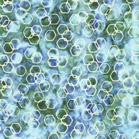 Riley Blake Expressions Watercolor Daisies batik quilting fabric in Denim Bijou