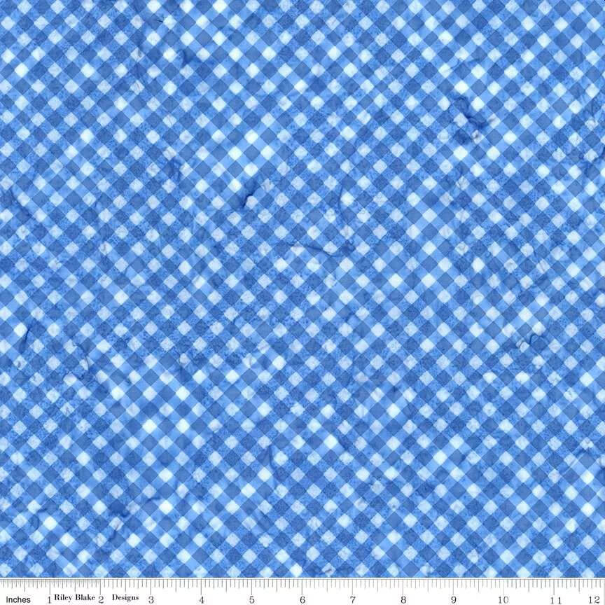 Expressions Batiks - Watercolor Daisies - Blueprint Matte 44" / 45" Fabric Per Yard