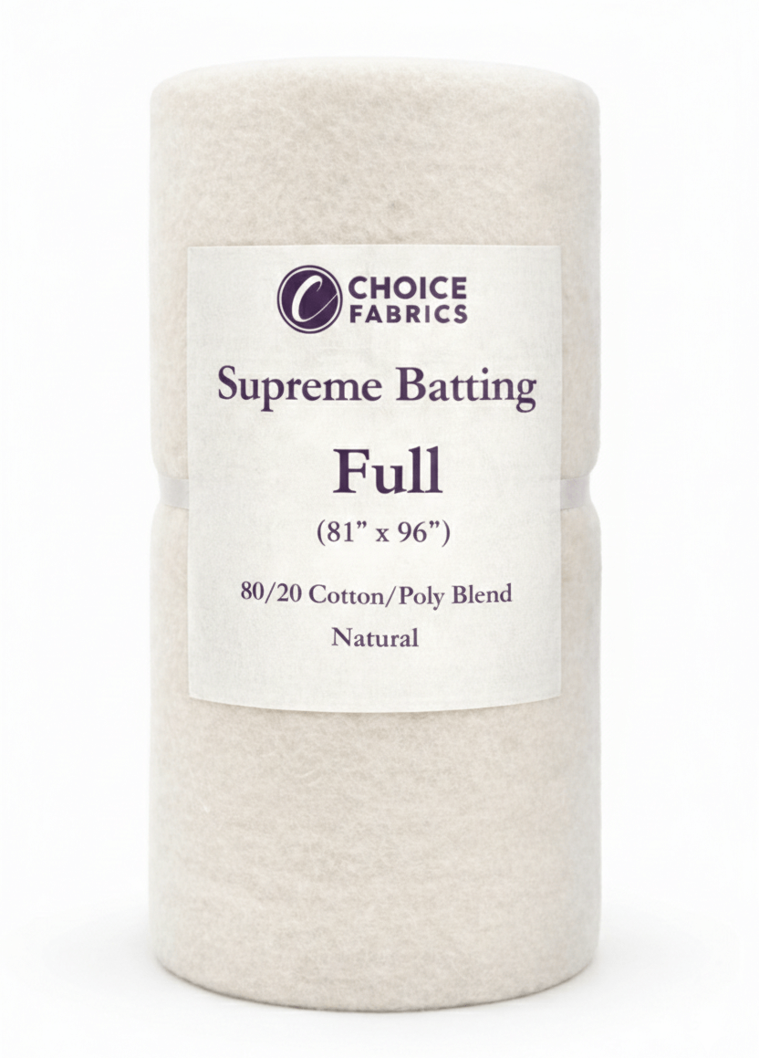 Choice Supreme Batting - 80/20 Cotton/Poly Blend - Full (81" x 96")
