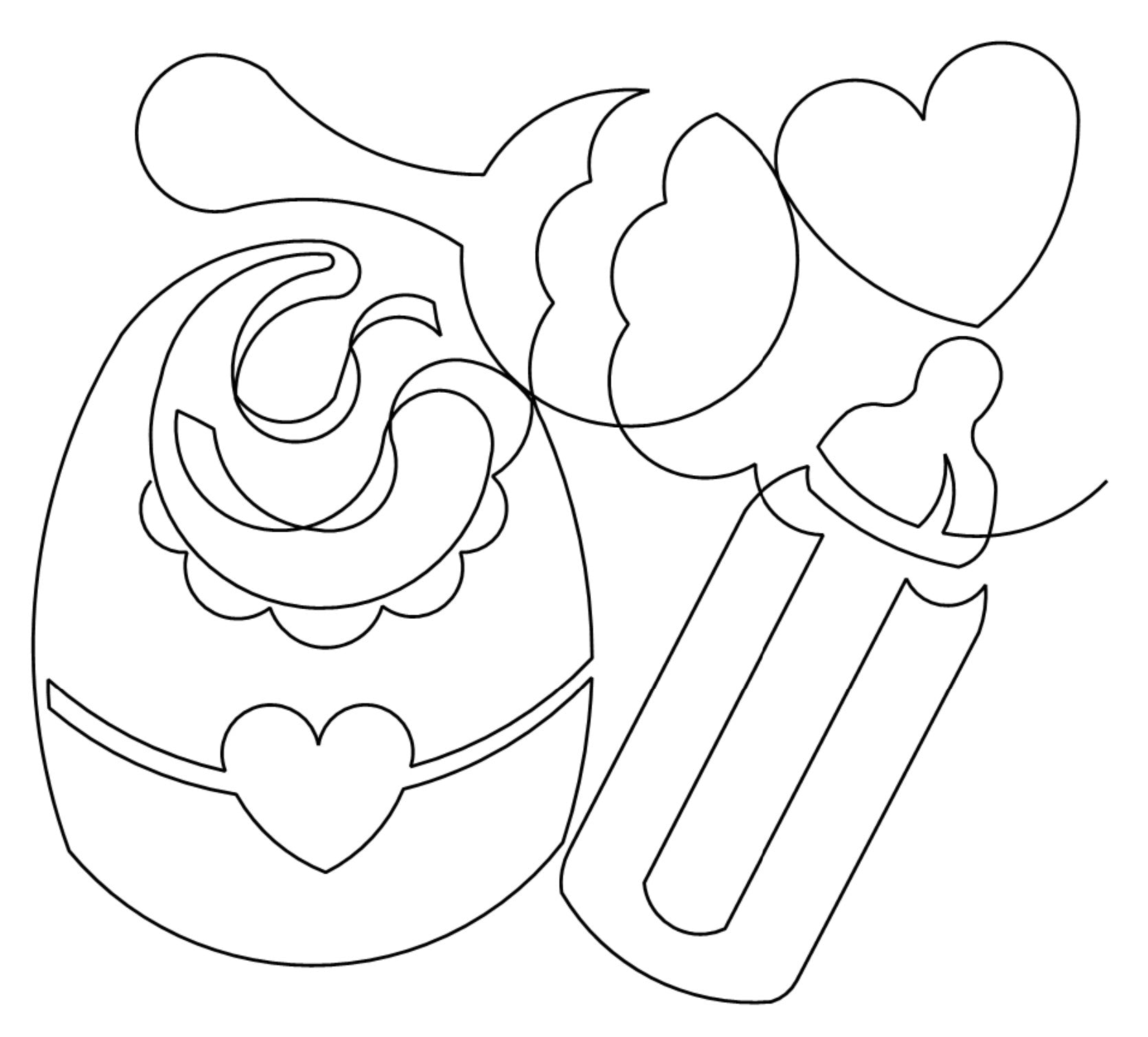 Baby Digital E2E Wildflower Quilting Pantograph Close Up