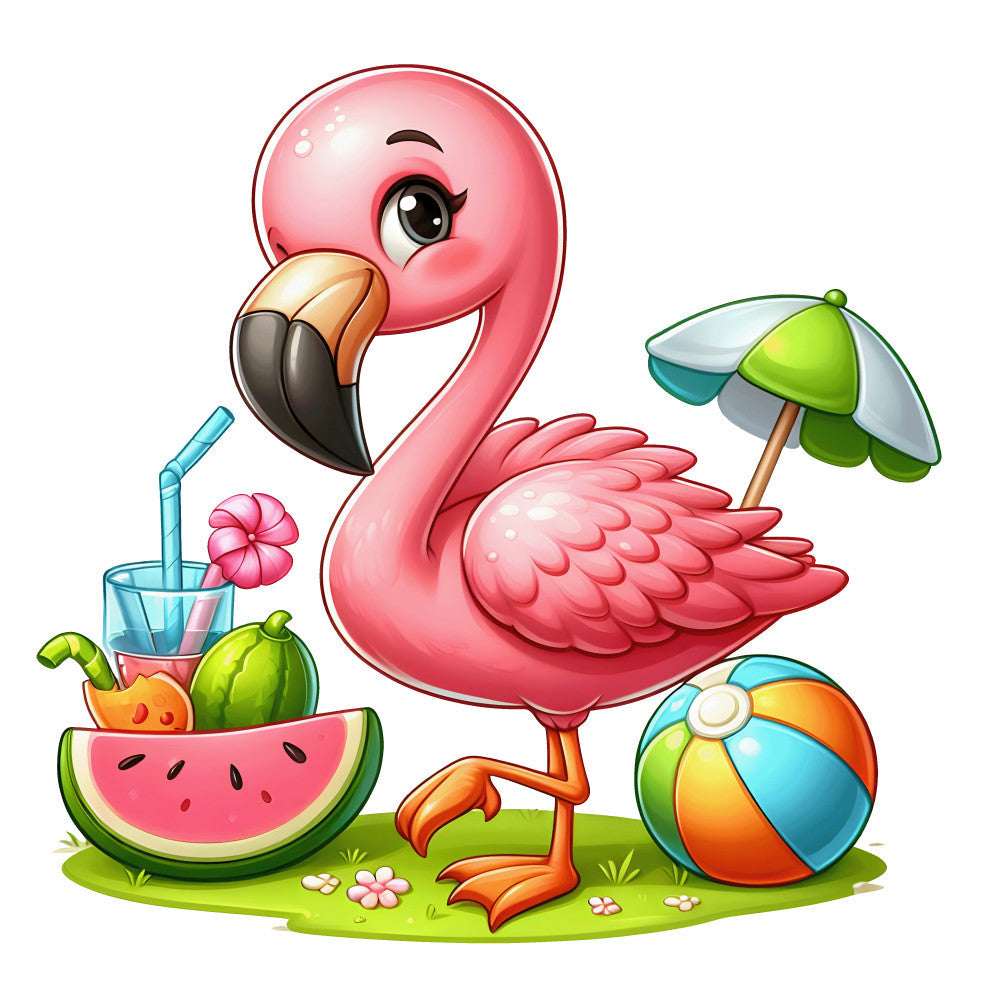 Baby Flamingos Fabric Panel 1
