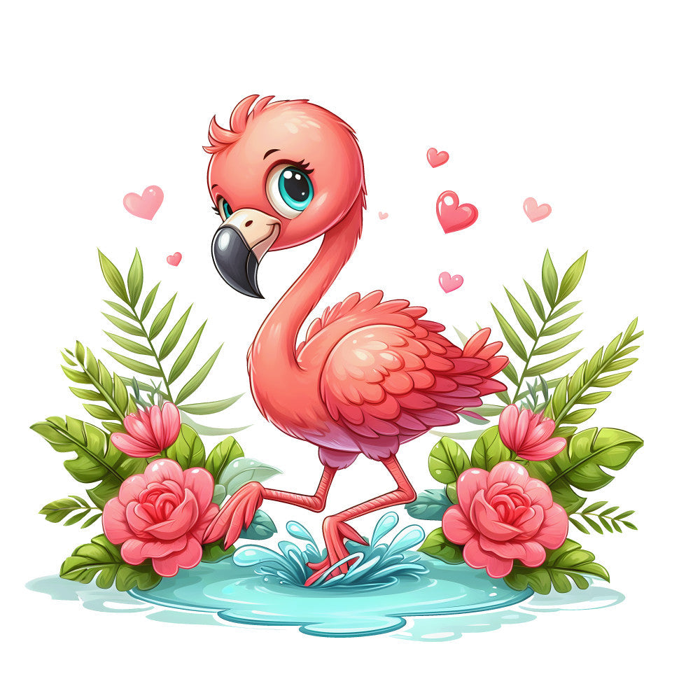 Baby Flamingos Fabric Panel 5