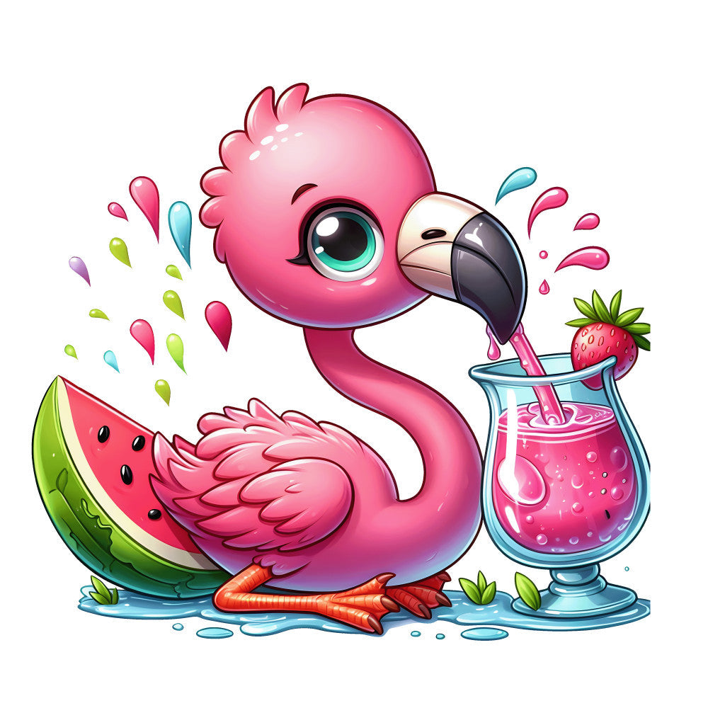 Baby Flamingos Fabric Panel 8