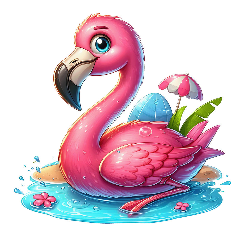 Baby Flamingos Fabric Panel 9