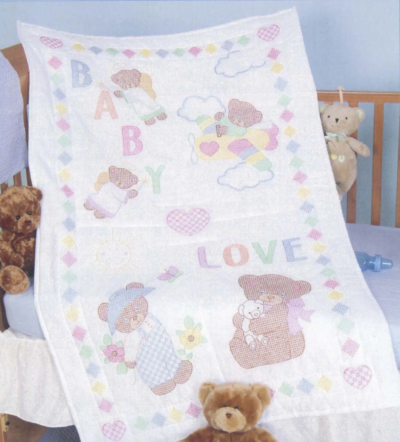 Baby Loves Bears Crib Quilt Top - Linda's Electric Quilters