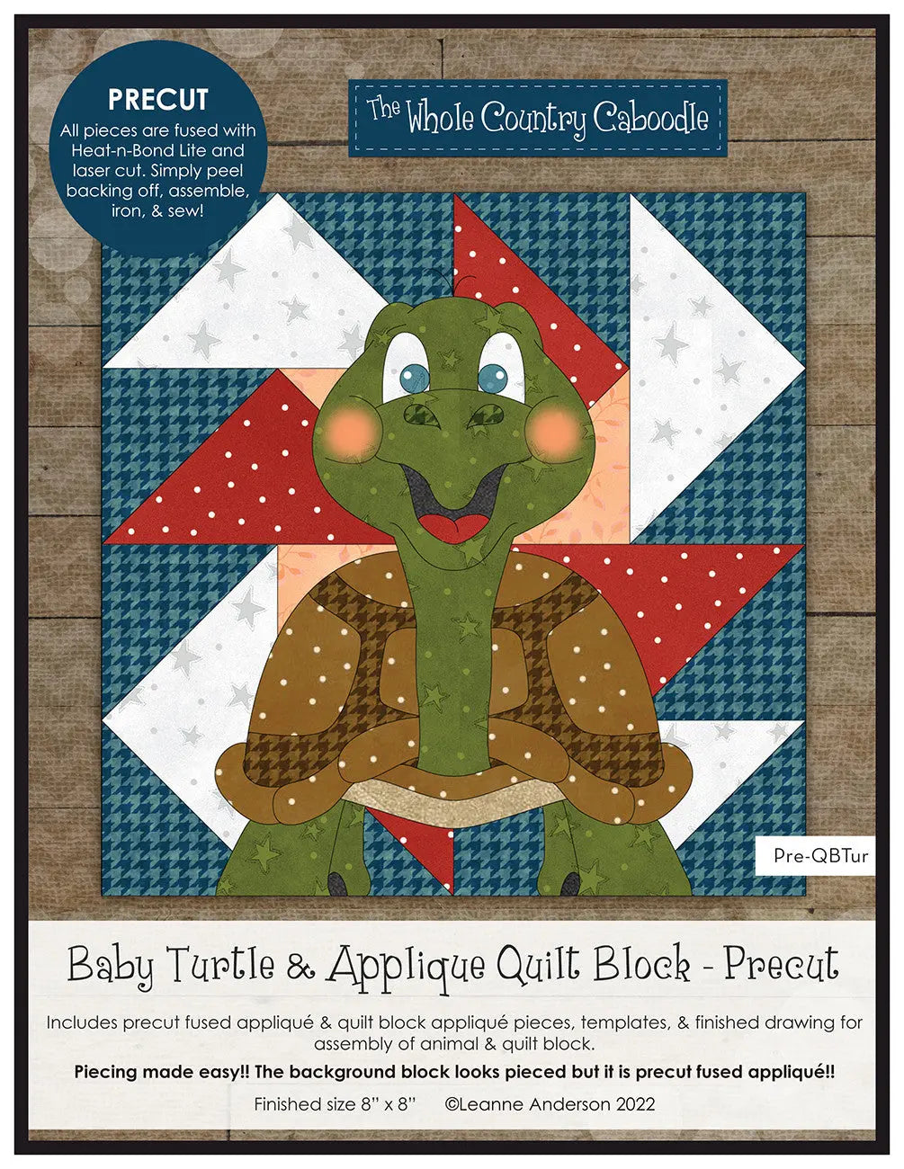 Baby Turtle & Applique Quilt Block Precut Fused Applique Pack - Linda's Electric Quilters