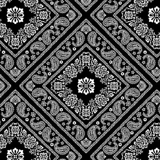 Bandana Medley - Bandana - Black 44" / 45" Fabric Per Yard The Fabric Company