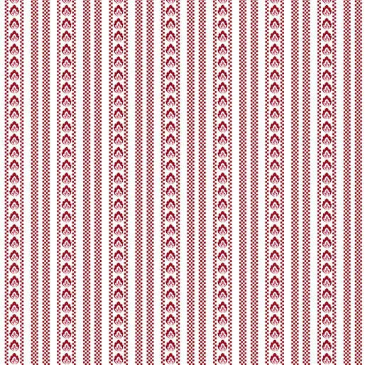 Bandana Medley - Ticking - Crimson 44" / 45" Fabric Per Yard The Fabric Company