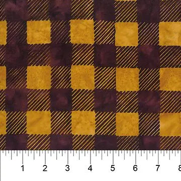 Banyan 80557-55 BEAR PAW PLAID GINGER 45" Fabric Per Yard Fabric Fanatics