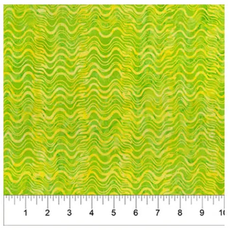 Banyan 80981-71 Line Work Soundwaves - Lime Light 45" Fabric Per Yard Fabric Fanatics