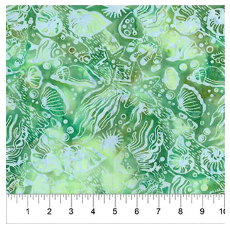 Banyan 80990-73 - SEA LIFE - Tidal Pool - Green 45" Fabric Per Yard Fabric Fanatics