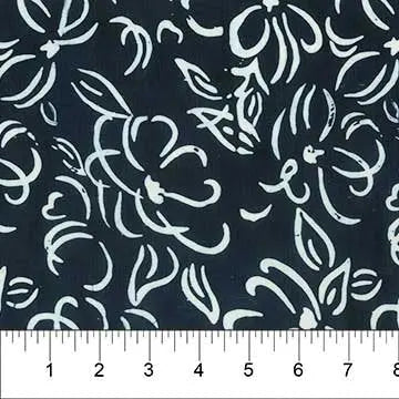Banyan 81200-49 CLASSICS MIDNIGHT (Flowers White on Black) 45" Fabric Per Yard Fabric Fanatics